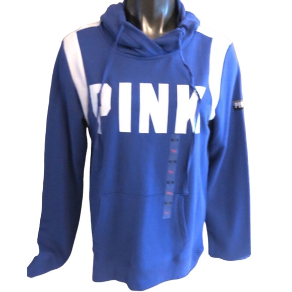 Victoria's Secret PINK Solid Purple w/ White Logo Campus Pullover Hoodie M - Picture 1 of 2